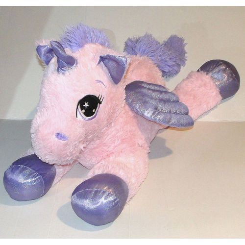 peluche licorne rose mauve geante zdt zd trading 72 cm