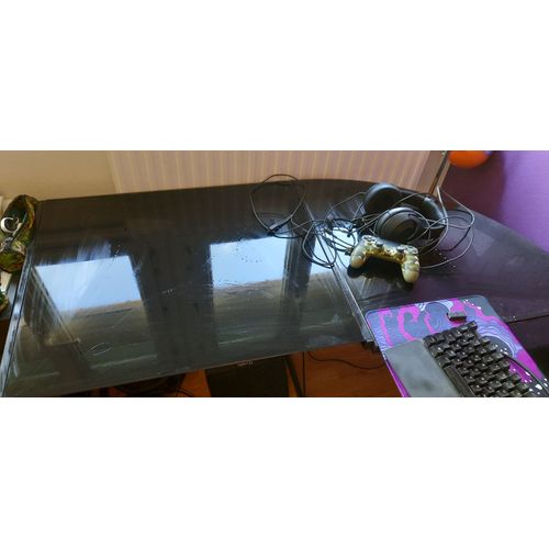 Bureau D'angle Verre Et Metal