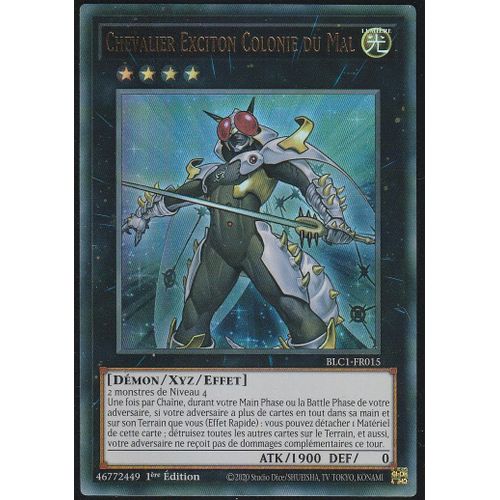 Carte Yu-Gi-Oh - Chevalier Exciton Colonie Du Mal - Blc1-Fr015 - Ultra-Rare - Titre Doré