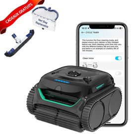 WYBOT C2 Robot de piscine(2025 NOUVEAU),nettoyage des parois et de la ligne de flottaison,double filtration de nettoyage,pour piscines creusées jusqu'à 1614 pi²,avec tête de brosse et écumoire