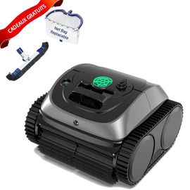 WYBOT C1 Robot de piscine, nettoyeur de piscine robotisé sans fil, escalade murale, contrôle par application, pour piscines jusqu'à 1 615 pi², gris-vert,avec tête de brosse et écumoire