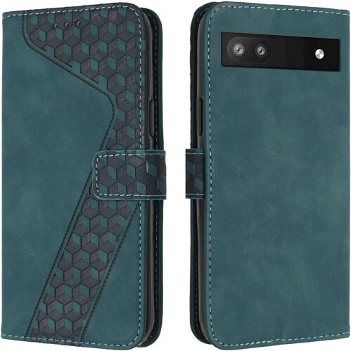 SJZG-Coque Pour Google Pixel 7A, Etui Protection Housse Premium En Cuir Pu Portefeuille Étui Téléphone [Fermoir Magnétique] [Fentes Pour Cartes] Flip Case Pour Google Pixel 7A¿Vert