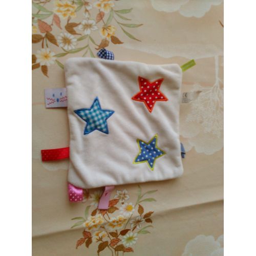 Doudou Plat Étoile Rouge Et Bleu Hema