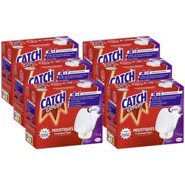 CATCH Lot de 6 Diffuseurs électrique Moustiques Répulsif 45 nuits