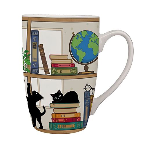 Tasse Xl En Porcelaine Chaton Bibliothèque 490 Ml