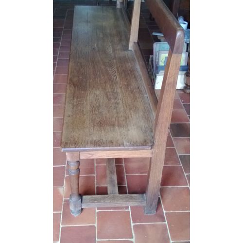 Banc En Chêne Avec Dossier, Grande Longueur