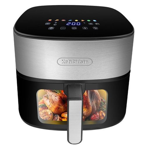 KotiCidsin Friteuse à air, 2000W, capacité de 8.5L, 8 menus préprogrammés et mode manuel, Écran LED tactile, Noir