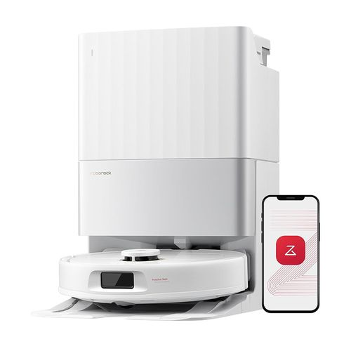 Roborock Qrevo S5V Aspirateur Robot Laveur avec Station-12000 Pa-Serpillières FlexiArm-Double Anti-emmêlement-Séchage à l'air Chaud