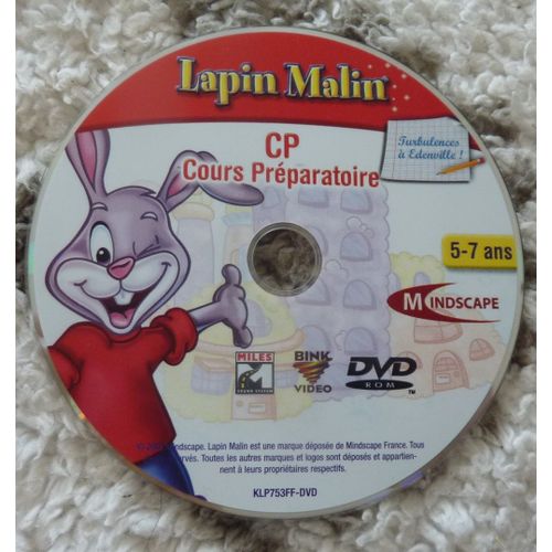 Jeu Dvd Rom : Lapin Malin Pour Cp Cours Préparatoire Pour Les 5 À 7 Ans .