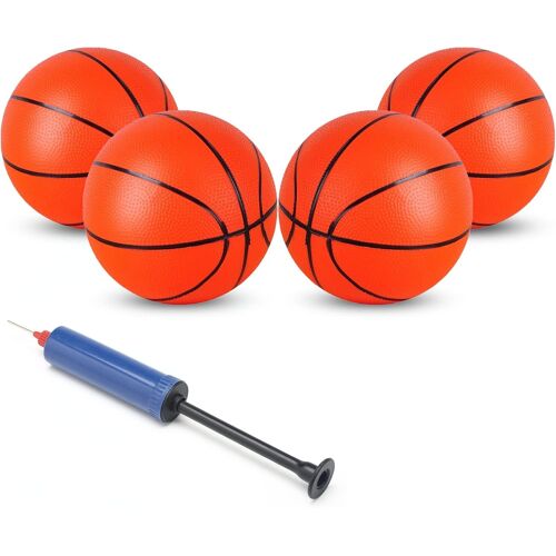 Kalanka-16 Cm Orange Ballon Basket, Mini Ballon De Basket Avec Pompe, Balle Rebondissantes Enfant Gonflable, Pour Panier De Basket Enfant Intérieur Et Extérieur