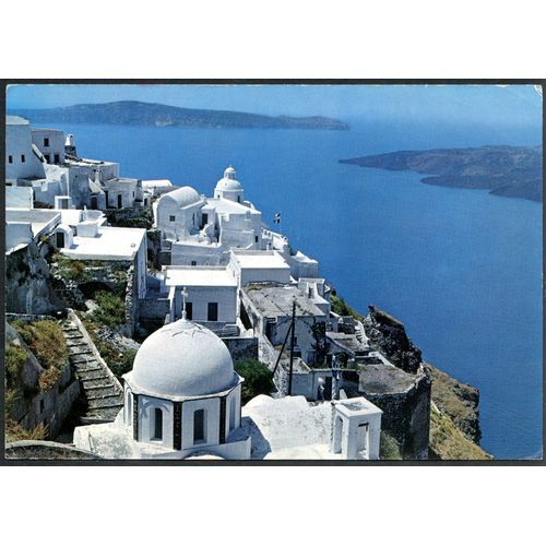 Carte Postale Grèce, Santorine, Thera, Vue Partielle De Phira