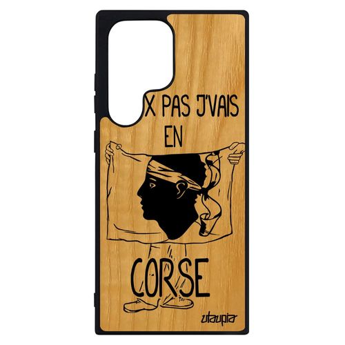 Coque Galaxy S23 Ultra Bois Silicone J'peux Pas J'vais En Corse Unique Foot Case Personnalisé De Protection Drapeau Corsica Samsung