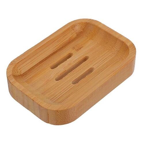 Porte-savon en bambou écologique ¿ Porte-savon durable et drainant pour salle de bain et cuisine ¿ Couleur bois naturel