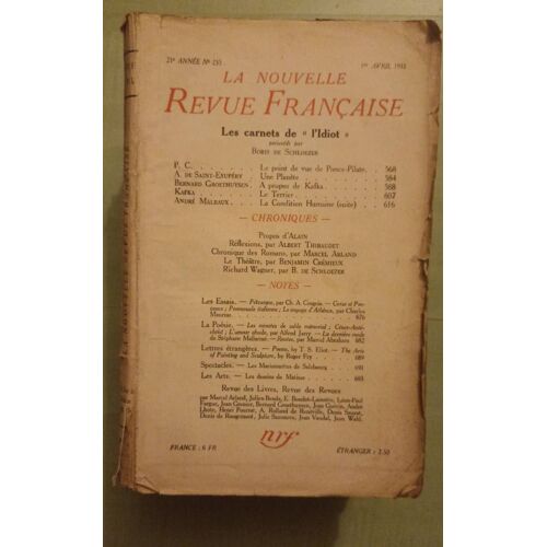 La Nouvelle Revue Française (1908-1943) N° 235 Avril 1933