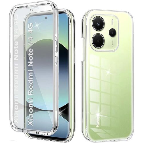 Coque pour Xiaomi Redmi Note 14 4G (pas pour 5G) Protection Intégrale Antichoc Silicone PC Transparent - E.F.Connection