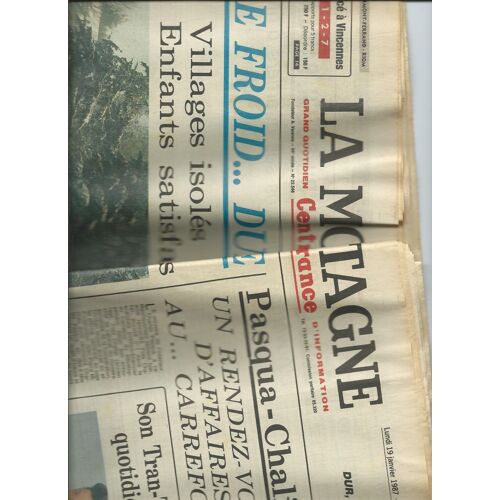 Journal La Montagne Du 19/01/1987, Mauvaise Rumeur Adjani La Nie 22566