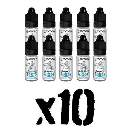 Cigarette electronique Vapotage Vape : 10 Flacons Boosters E-liquide 10 ml 20 mg {nicotine} 70PG/30VG (AROMEA)