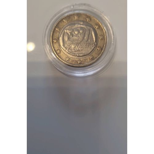 Pièce De 1 Euro , " Eypo 1 " , De 2007 . Hibou . Grece .Très Bon État .