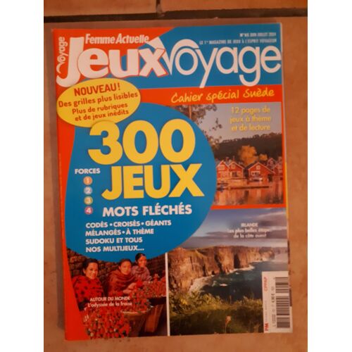 Femme Actuelle Jeux Voyage N°65 300 Jeux. Cahier Spécial Suède