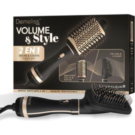 Ksfal-Saint Algue-Brosse Soufflante 2 En 1 Volume&style-Sèche&coiffe,Tous Types De Cheveux-2 Têtes Interchangeables-Revêtement Céramique&tourmaline-3 Températures