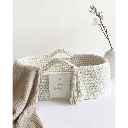 Panier Bébé - Couffin Moïse En Coton Avec Matelas - Blanc Nuage
