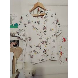 Top Léger Blanc Fleurs Colorées 42 Xl Primark.
