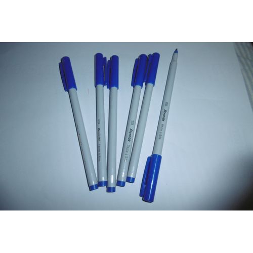 Feutre A Bille Corps Gris Bille Métal Fine Reynolds 033 Bleu Lot De 6