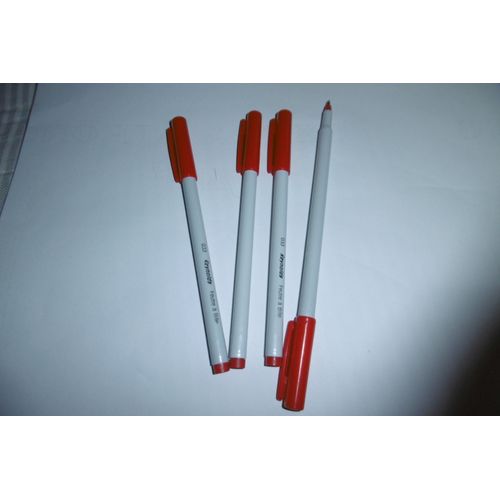 Stylo Feutre À Bille Rouge Corps Gris Reynolds 033 Lot De 4