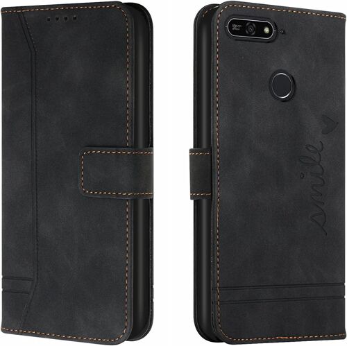 Coque Pour Huawei Y6 2018 / Y6 Prime 2018 / Honor 7a / Honor 7a Pro, Etui Cuir Avec Magnetique, Flip Pochette Housse Pour Huawei Y6 2018 Protection, Noir