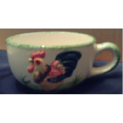 Gos Bol - Décor Coq - Peint A La Main