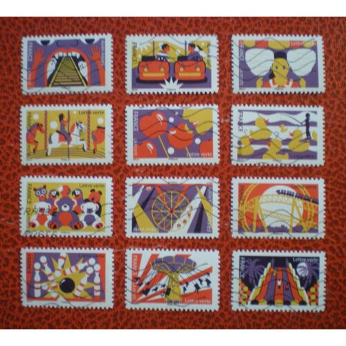 La Fête Foraine - Série Complète De 12 Timbres Oblitérés - France - Année 2017