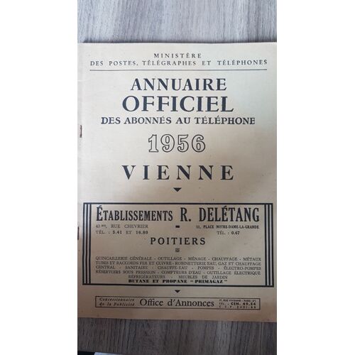 Annuaire Officiel Des Abonnées Au Téléphone - 1956 - Vienne