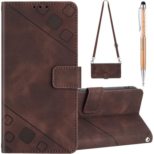 Coque Pour Samsung Galaxy S20 Ultra Avec Cordon, Réglable Lanyard Housse Rabat Portefeuille Cuir Etui, Slim Tpu Silicone Bumper Magnétique Housse, Wallet Case Samsung Galaxy S20 Ul[WKE04657]
