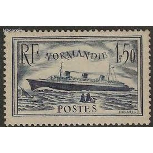 Paquebot "Normandie" Année 1934 N° 299 Yvert Et Tellier Luxe (Bleu Foncé)