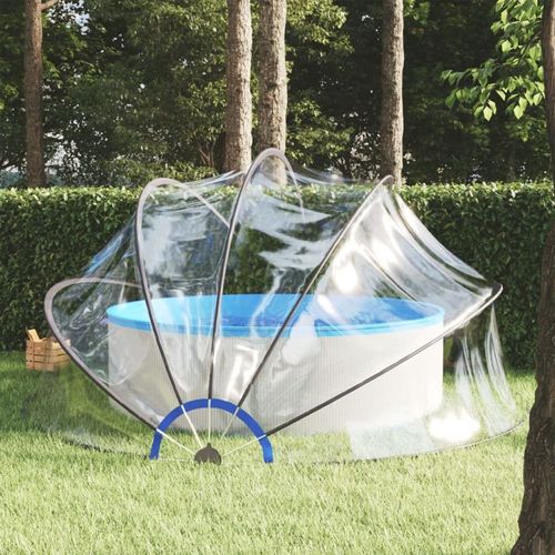 Dôme de Piscine avec Cadre en Fibres de Verre & Piquets au Sol 440x220 cm