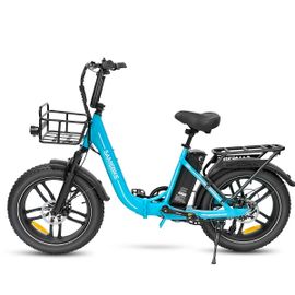 Vélo Électrique Pliable Samebike C05 Pro, 500 W, 36 V, 13 Ah, Pneus Larges, Cyan