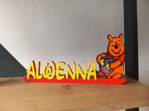 Prénom personnalisable sur le theme de winnie l ourson