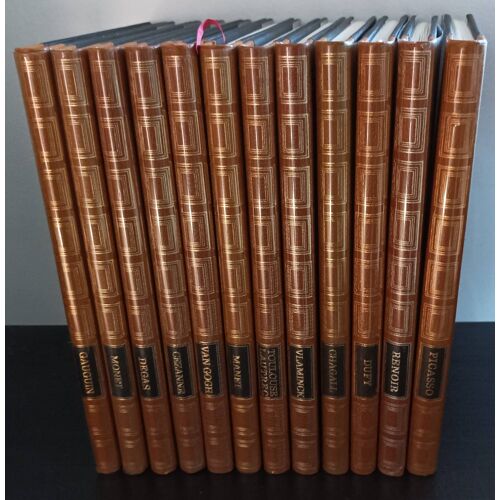 Les Grands Maîtres De La Peinture " 12 Vol. Tirage Réservé François Beauval Reliure Cuir & Or 23 Carats Picasso Gauguin Chagall Dufy Monet Renoir Cezanne Degas Van Gogh Manet Vlaminck Toulouse Lautrec