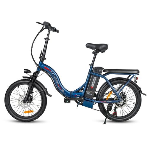 Vélo Électrique De Ville Pliable Samebike Cy20, Roue À Rayons De 20 Pouces, 350 W, 36 V, 13 Ah, Bleu Foncé