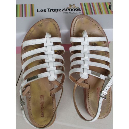 Sandales "Les Tropeziennes" M.Belarbi - Modèle Herisson -Col.Blanc T. 39