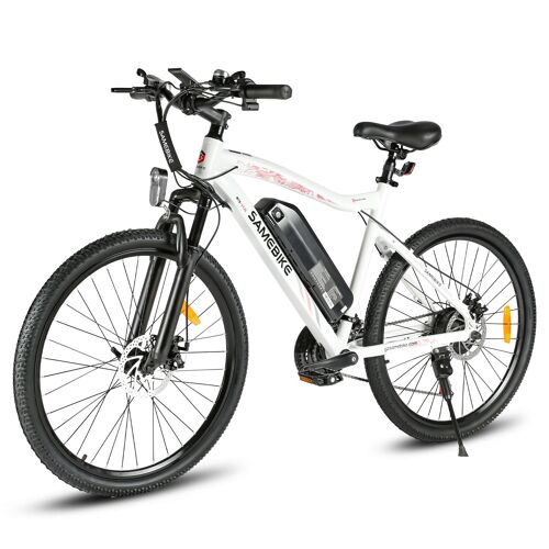 Vélo Électrique 26 Pouces Samebike Sy26-Ii 500w 32km/H Shimano 21 36v 13ah Endurance 40-80km - Blanc