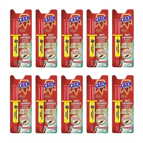 CATCH Lot de 10 Seringues 10 g Gel Anti-Cafards et Blattes