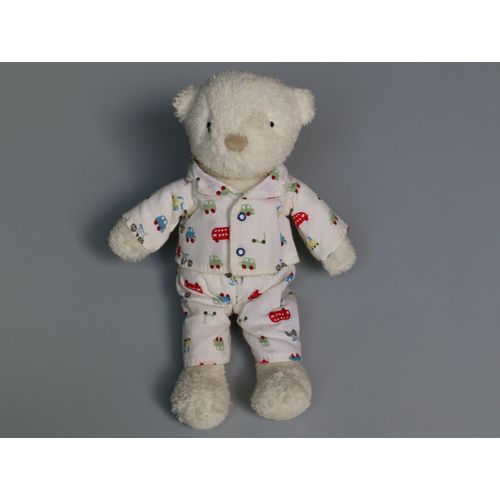 Doudou Ours Blanc Pyjama Voitures Jellycat