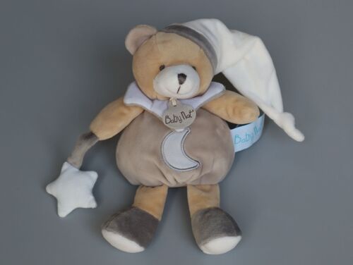 Doudou Ours Beige Blanc Gris Étoile Luminescent Baby Nat'