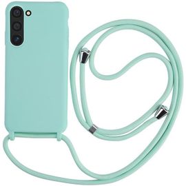 Collier Pour Samsung Galaxy S23 Coque Silicone Liquide Bumper Housse Galaxy S23 Laniere Avec Cordon Reglable Longueur Chaine Lanyard Case Housse Etui Pour Samsung Galaxy S23, Vert