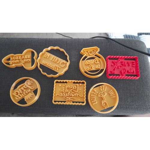 Lot 7 Emporte-Pieces Biscuits Sablés Evjf Enterrement De Vie De Jeune Fille