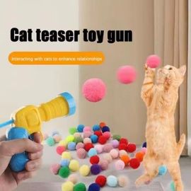 Jouet D'Entraînement De Lancement Coule Pour Chat, Lanceur De Balles En Mousse Peluche Tir Créatif Pour Chaton, Jeux Commandés