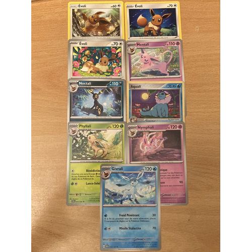(559) 3x Evoli + Mentali + Noctali + Aquali+ Phyllali + Nymphali + Givrali (Pokemon) 