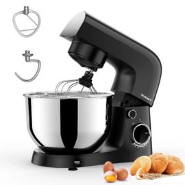 Robot De Cuisine Multifonction Svewt Sm-1540 - 5,5l 1500w Pouvoir 10 Vitesses + Pulse Inox Sus304 - Noir