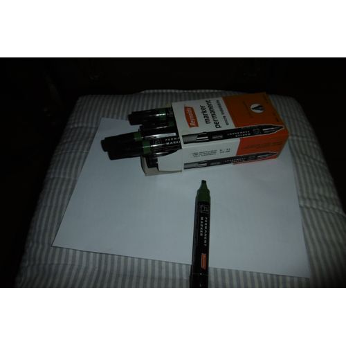 Marqueurs Permanents Pointe Biseautée Vert Reynolds 221 Boite De 12